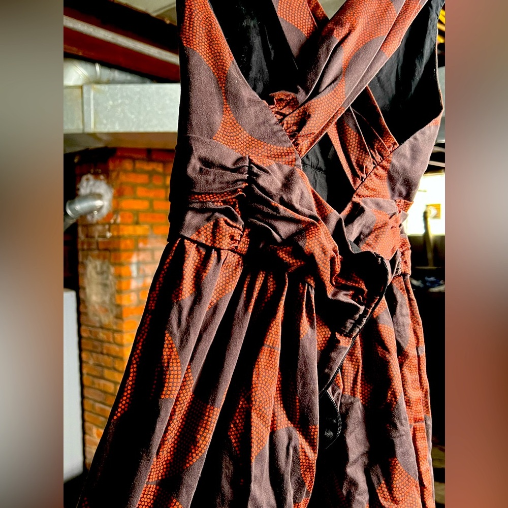 Red / black pointillism dress